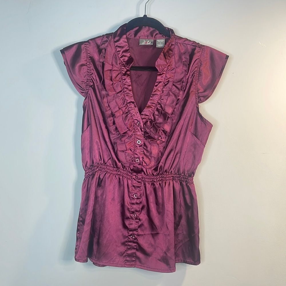 Burgundy Satin Top